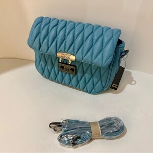 Badgley Mischka Teal Quilted Crossbody Bag